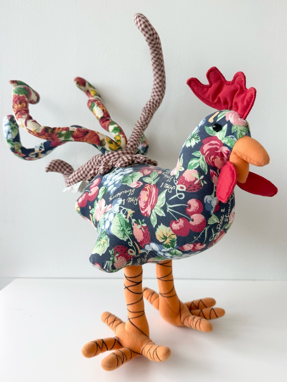 Vintage World Bazaars Rooster Plush Farmhouse Decor – Poseable Tail & Feet